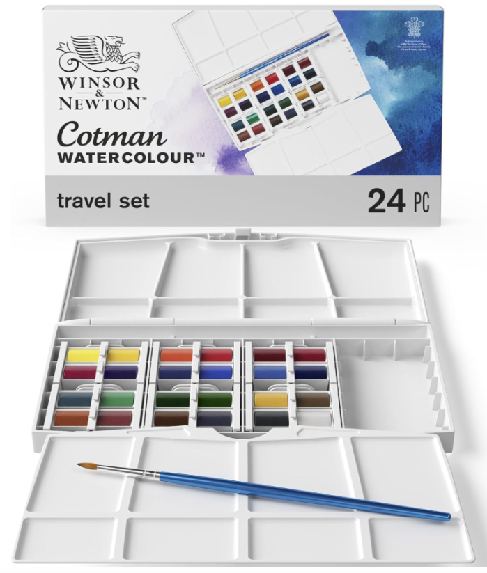 Winsor & Newton Cotman 24 color watercolor paint set for advanced beginners